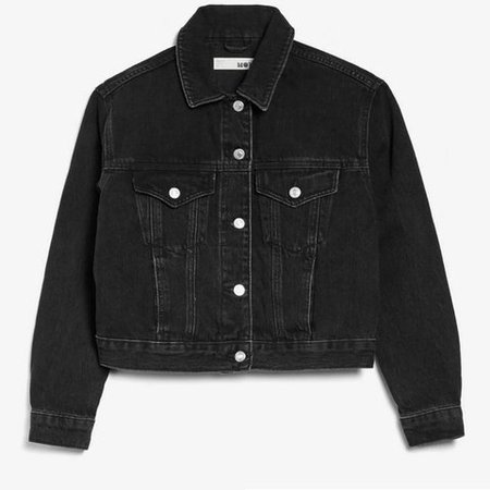 Black topshop denim jacket Size US 2 in women’s Worn twice, - Depop