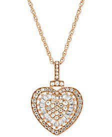 EFFY Collection Bouquet by EFFY® Diamond Heart Pendant Necklace (1-1/8 ct. t.w.) in 14k White Gold & Reviews - Necklaces - Jewelry & Watches - Macy's