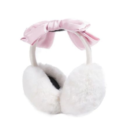 white earmuffs with pink bow