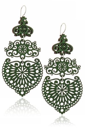 SILVEREIRA SAPO Green Wooden Earrings – PRET-A-BEAUTE.COM