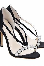 pearl embellished black heels