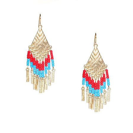 Earrings | Shop Women's Turquoise Fringe Earring at Fashiontage | 0159E-3