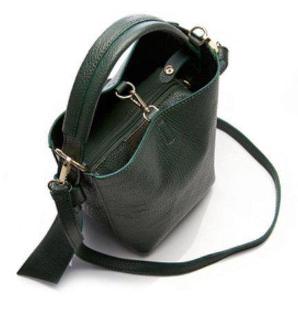 dark green bucket bag
