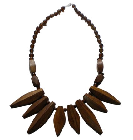 Wood Necklace – Brown - Tribal Jewelry / Fashion Accessories for Women in Bulk at Wholesale Price