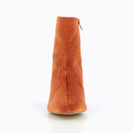 Rust-coloured velvet corduroy ankle boots - Vanessa Wu e-Store