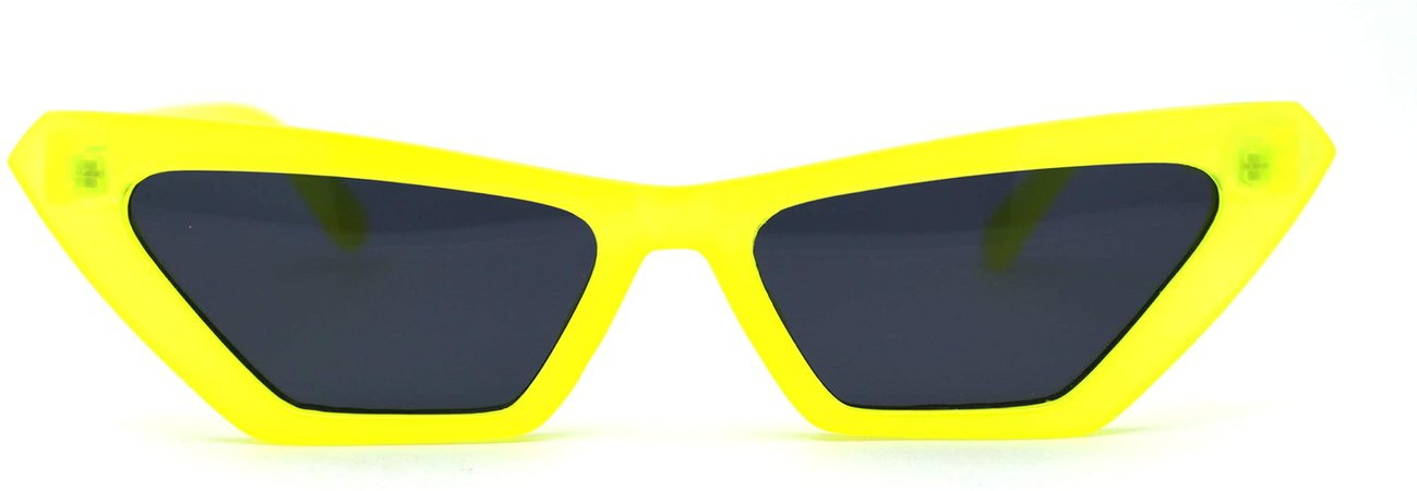 Amazon.com: Womens Neon Pop Color 80s Squared Cat Eye Sunglasses Yellow Black : Clothing, Shoes & Jewelry