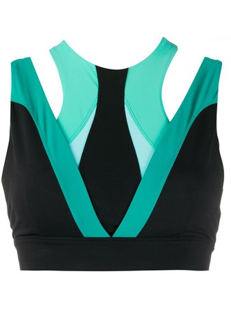 Shop black & blue No Ka' Oi colour block sports bra with Express Delivery - Farfetch