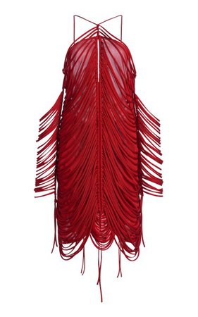 Draped Fringe Mini Halter Dress By Bottega Veneta | Moda Operandi
