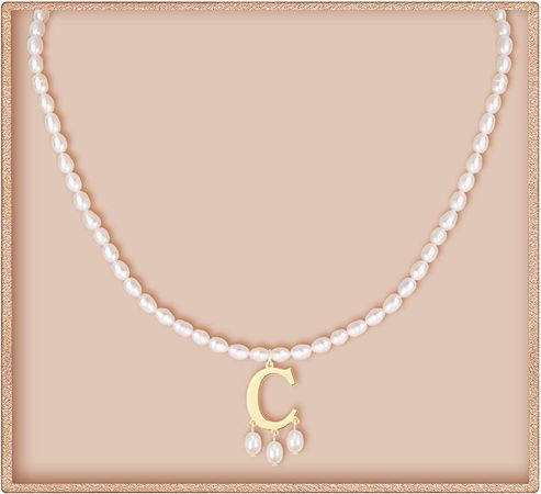 Amazon.com: JSJOY Initial Pearl Necklace S925 Sterling Silver Initial Necklaces Letter W Pendant Necklaces Freshwater Pearl Necklace Choker with Pearl : Clothing, Shoes & Jewelry