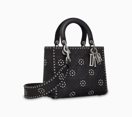 Lady Dior bag in black studded calfskin - Dior