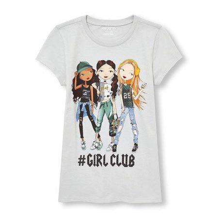Girls Short Sleeve 'Hashtag Girl Club' Graphic Tee