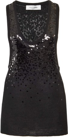 Valentino Sequined Knit Tank Top