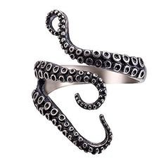 Vintage Titanium Octopus Tentacle Ring