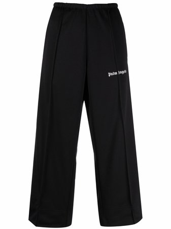 Palm Angels CROPPED TRACK PANTS BLACK WHIT - Farfetch