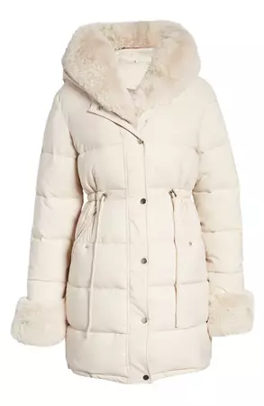 AZALEA WANG Faux Fur Trim Puffer Coat | Nordstrom