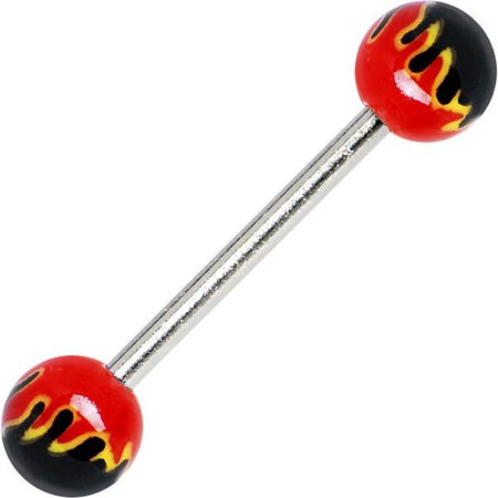RED TOXIC FLAME Barbell body jewelry ring – BodyCandy