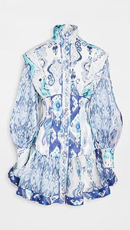 Zimmermann Glassy Long Sleeve Mini Dress | SHOPBOP
