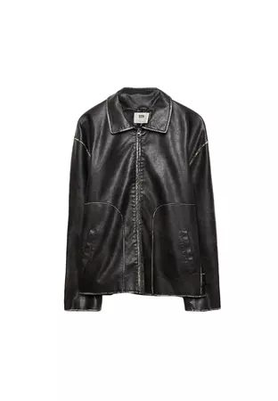 Leather effect jacket with seam details - Women's See all | Stradivarius United States