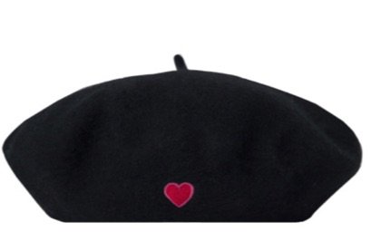 HEART CLUB Embroidery Beret