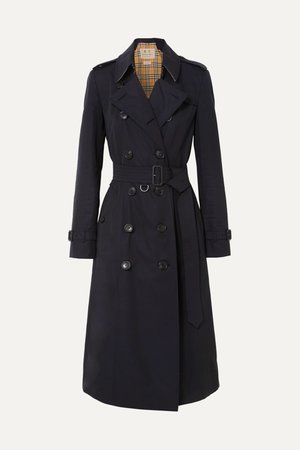 Midnight blue The Chelsea Long cotton-gabardine trench coat | Burberry | NET-A-PORTER