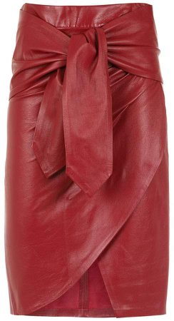 Andrea Bogosian leather midi skirt