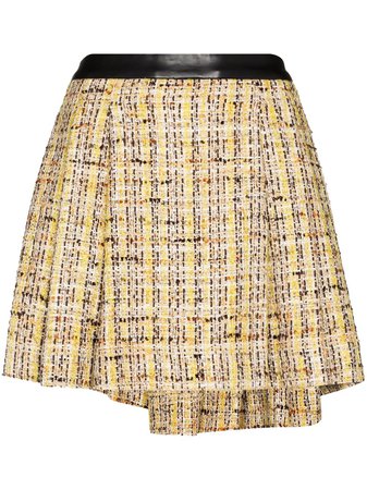 Natasha Zinko knife-pleat tweed miniskirt yellow SS2123042301 - Farfetch