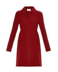 Erdem Pamela Wool-crepe Coat in Red - Lyst