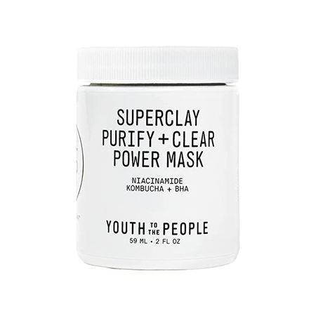 Amazon.com : Youth To The People Superclay Purify + Clear Power Mask - BHA, Salicylic Acid + Niacinamide Clay Facial Mask to Help Clear Pores and Absorb Excess Oil - Vegan Skincare (2oz) : Beauty & Personal Care