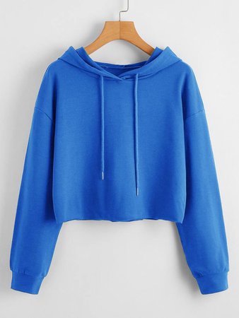 cobalt blue crop hoodie