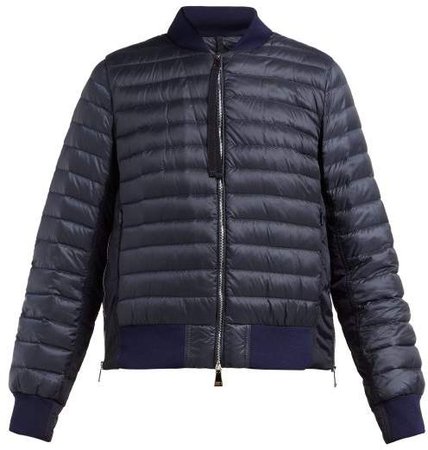 Rome Quilted Down Bomber Jacket - Womens - Navy