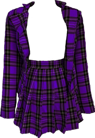 Transparent Plaid Blazer and Skirt Purple (Dei5 edit)