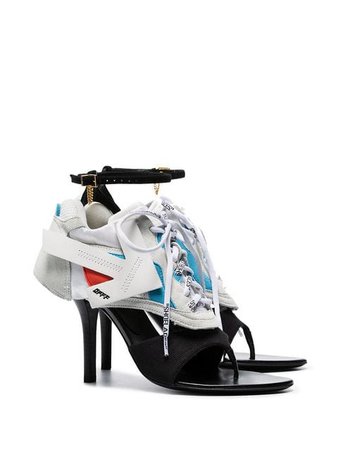 Off-White white Runner 100 hybrid leather sneaker-sandals $1,215 - Shop SS19 Online - Fast Delivery, Price