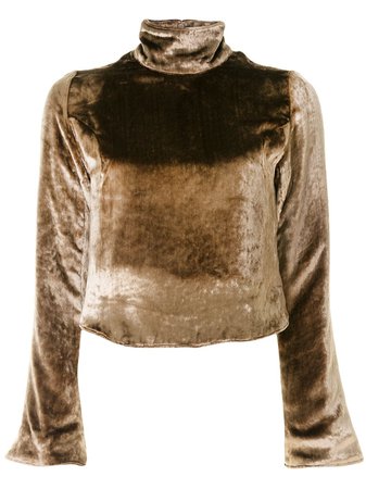 Brown sulvam velvet cropped sweatshirt - Farfetch