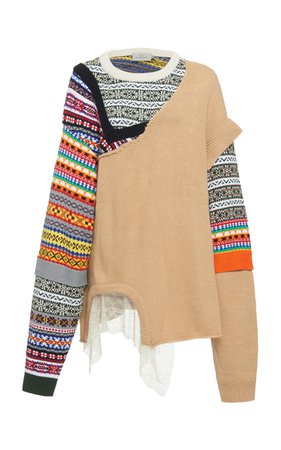 Naya Oversized Patchwork Cotton Sweater by Preen by Thornton Bregazzi | Moda Operandi
