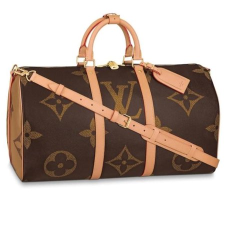 Louis Vuitton Bandoulière Keepall Giant Reverse 50 Brown Monogram Canvas and Calfskin Weekend/Travel Bag - Tradesy