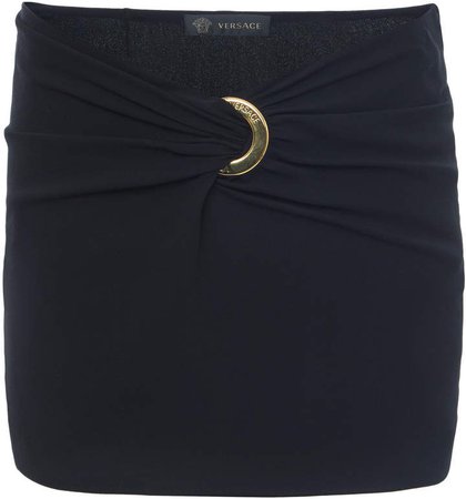 Versace Buckled Crepe Mini Skirt Size: 38