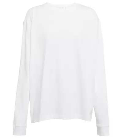 Ciles Long Sleeve Cotton Top in White - The Row | Mytheresa