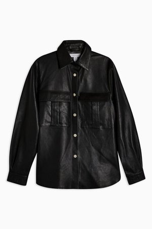 Black Leather Shirt | Topshop