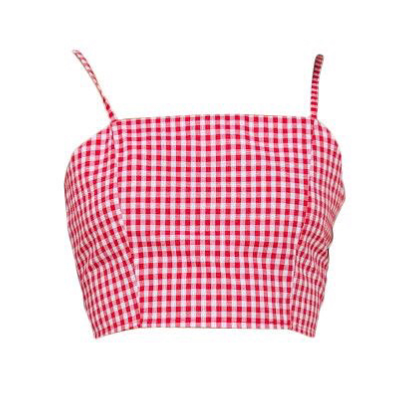 Red Checkered Crop Top