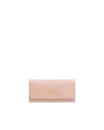 Powder Pink Large Saffiano Leather Wallet | Prada