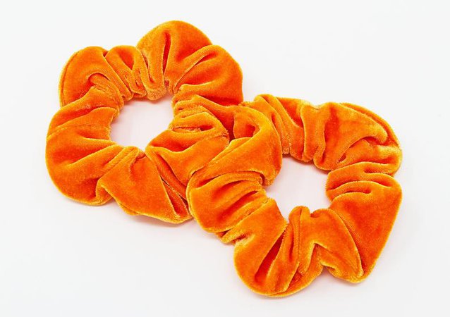 Orange Velvet Hair Scrunchie Hair Tie Gentle Hair Elastic | Etsy