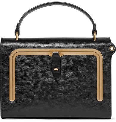 Postbox Small Textured-leather Tote - Black