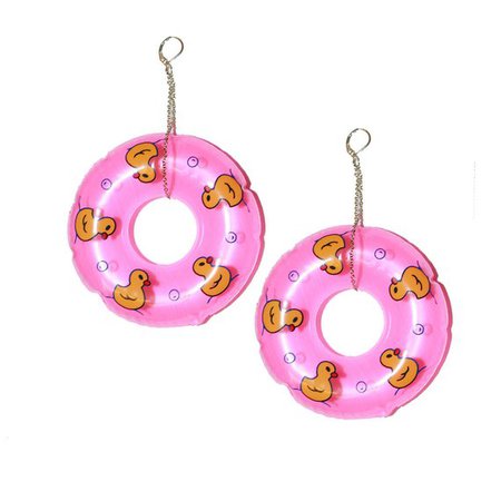 Pink or Blue Duckie Floaty Inner Tube Pool Toy Earrings | Etsy