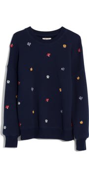 Madewell Confetti Floral Mainstay Embroidered Sweatshirt | Nordstrom