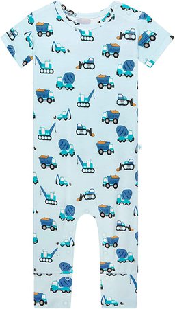Amazon.com: Posh Peanut Baby Rompers Pajamas - Newborn Sleepers Boy Clothes - Kids One Piece PJ - Soft Viscose from Bamboo (Construction Cars, 12-18 Months): Clothing, Shoes & Jewelry