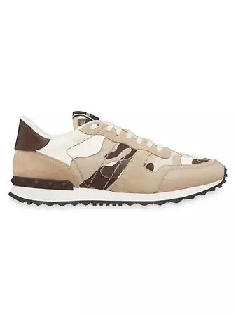 Shop Valentino Rockrunner Leather Low-Top Sneakers | Saks Fifth Avenue