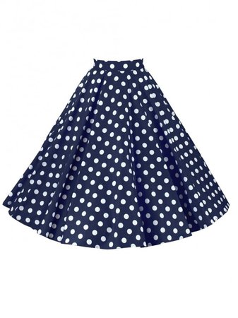 1950s Navy Polka Dot Circle Skirt