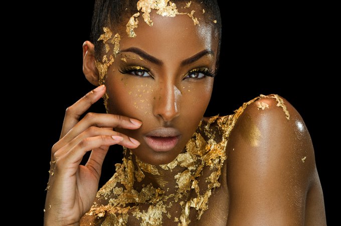 gold glitter on black women photo shoots - Google Search