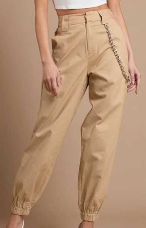 Cargo Pants with Chain (Tan)