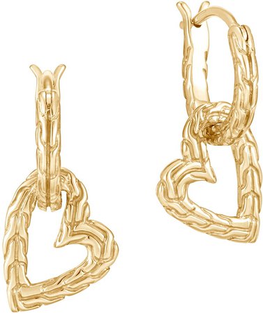 Classic Chain Adwoa 14K Gold Heart & Huggie Hoop Earrings